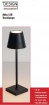 Tischlampe LED mit Akku Hx38 cm, schwarz