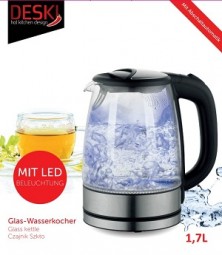 Wasserkocher aus Glas / Edelstahl 1,7 L DESKI